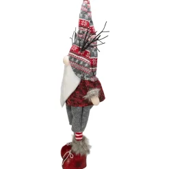 Hot LED Lighted Nordic Hat Standing Santa Christmas Gnome with Antlers - 30