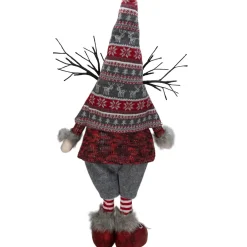 Hot LED Lighted Nordic Hat Standing Santa Christmas Gnome with Antlers - 30