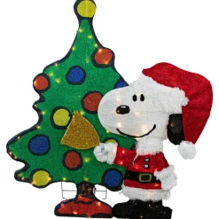 Discount LED Lighted Peanuts Snoopy and Christmas Tree Outdoor Decoration - 32" Licensed