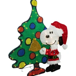 Discount LED Lighted Peanuts Snoopy and Christmas Tree Outdoor Decoration - 32