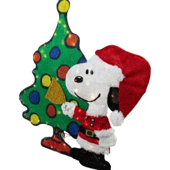 Discount LED Lighted Peanuts Snoopy and Christmas Tree Outdoor Decoration - 32
