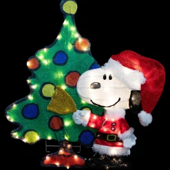 Discount LED Lighted Peanuts Snoopy and Christmas Tree Outdoor Decoration - 32