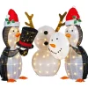 Best LED Lighted Penguins Building Snowman Outdoor Christmas Decoration - 35" - Set of 3 Snowmen