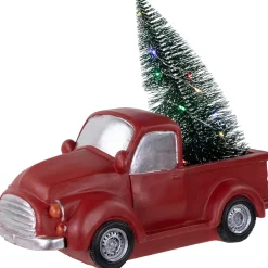 Discount LED Lighted Pine Tree in Vintage Truck Christmas Decoration - 10" - Red People