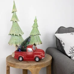 Discount LED Lighted Pine Tree in Vintage Truck Christmas Decoration - 10" - Red People