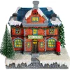 Best LED Lighted Post Office Christmas Village Decoration - 7" Building Sets