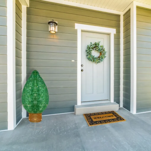 Outlet LED Lighted Retro Bulb Outdoor Christmas Decoration - 32" - Warm White - Green Lighted