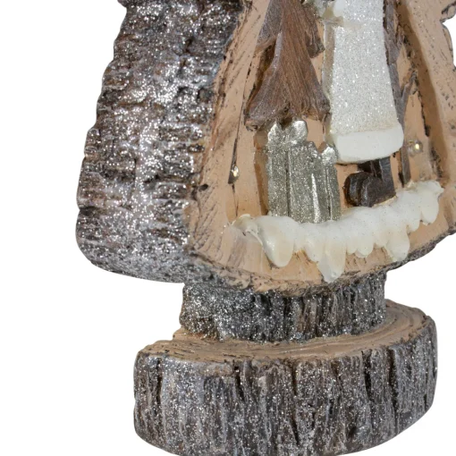 Outlet LED Lighted Rustic Glitter Christmas Tree with Winter Scene - 20" Trees