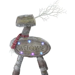 Outlet LED Lighted Rustic Reindeer Christmas Decoration - 23.5" Animals