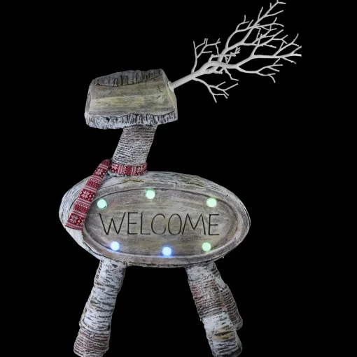 Outlet LED Lighted Rustic Reindeer Christmas Decoration - 23.5" Animals