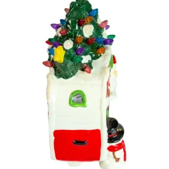 Clearance LED Lighted Santa and Snowman Camper Christmas Decoration - 7.75" Santa Claus