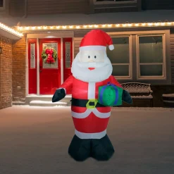 Outlet LED Lighted Santa Claus Christmas Outdoor Inflatable - 48" - Cool White Lights Santa Claus