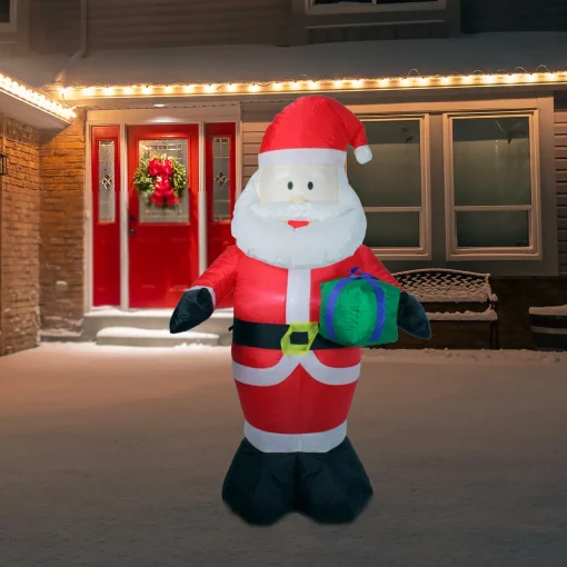 Outlet LED Lighted Santa Claus Christmas Outdoor Inflatable - 48" - Cool White Lights Santa Claus