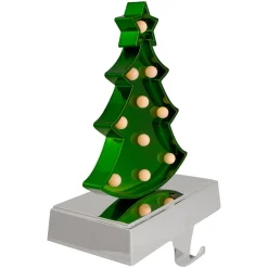 Best LED Lighted Shiny Christmas Tree Stocking Holder - 7