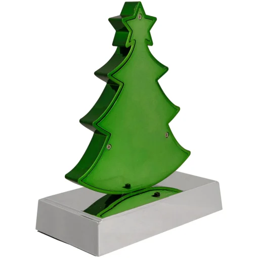 Best LED Lighted Shiny Christmas Tree Stocking Holder - 7" - Silver and Green Stocking Holders