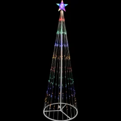 Discount LED Lighted Show Cone Christmas Tree Outdoor Decoration - 6' - Multicolor Lights Trees