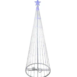 Outlet LED Lighted Show Cone Christmas Tree Outdoor Decoration - 6' - Blue Trees