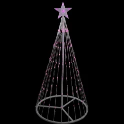 Discount LED Lighted Show Cone Christmas Tree Outdoor Decoration - 4' - Pink Trees