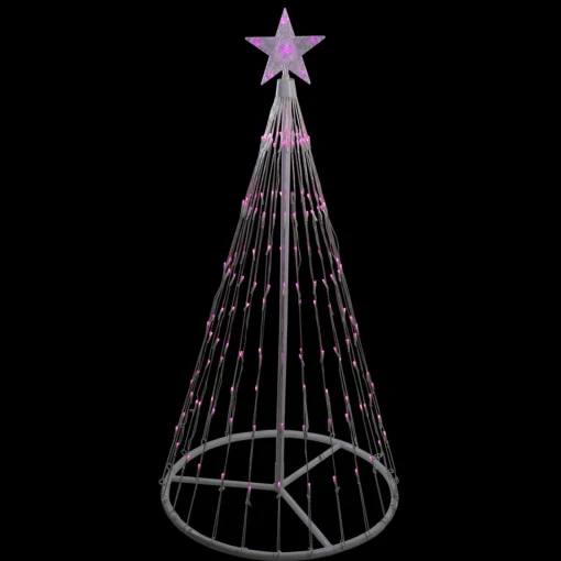 Discount LED Lighted Show Cone Christmas Tree Outdoor Decoration - 4' - Pink Trees