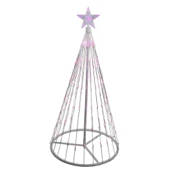 Discount LED Lighted Show Cone Christmas Tree Outdoor Decoration - 4' - Pink Trees