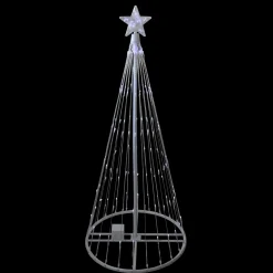 Outlet LED Lighted Show Cone Outdoor Christmas Tree - 4' - White - Pure White Trees