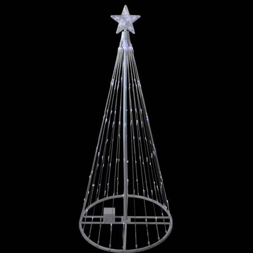 Outlet LED Lighted Show Cone Outdoor Christmas Tree - 4' - White - Pure White Trees