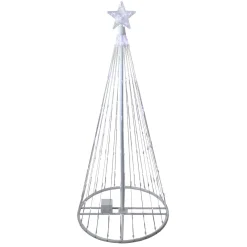 Outlet LED Lighted Show Cone Outdoor Christmas Tree - 4' - White - Pure White Trees