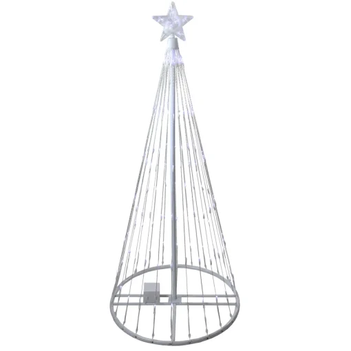 Outlet LED Lighted Show Cone Outdoor Christmas Tree - 4' - White - Pure White Trees