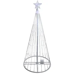 Outlet LED Lighted Show Cone Outdoor Christmas Tree - 4' - White - Pure White Trees