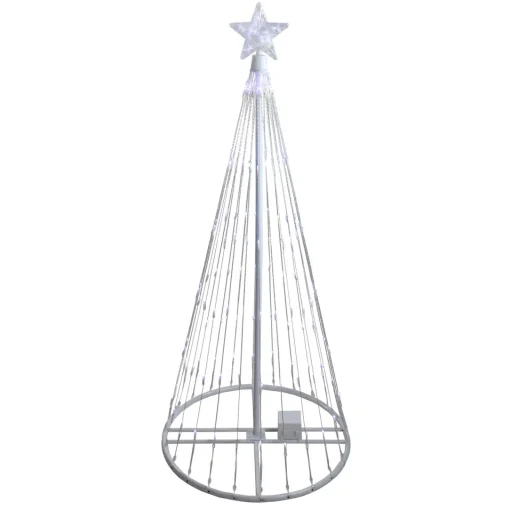 Outlet LED Lighted Show Cone Outdoor Christmas Tree - 4' - White - Pure White Trees