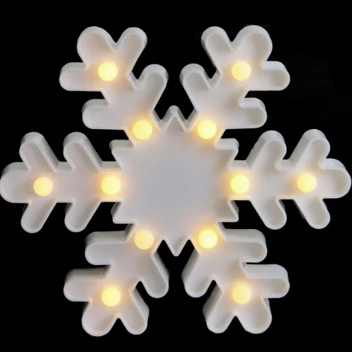 Sale LED Lighted Snowflake Christmas Marquee Sign - 9.5" - White Door