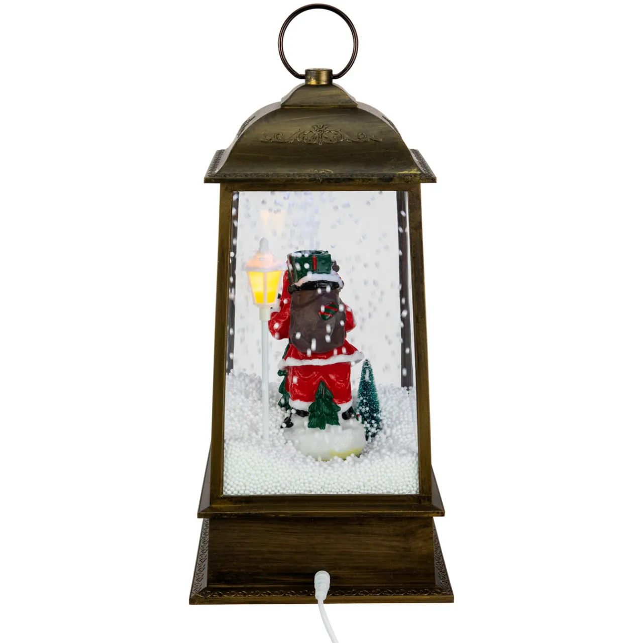 LED Lighted Snowing and Musical Santa Christmas Lantern - 13.5" Lanterns