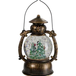 Best LED Lighted Snowman and Christmas Trees Snow Globe Lantern - 8