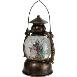 Best LED Lighted Snowman and Christmas Trees Snow Globe Lantern - 8