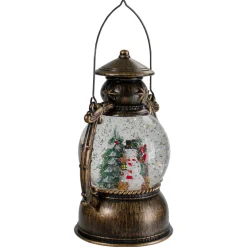 Best LED Lighted Snowman and Christmas Trees Snow Globe Lantern - 8