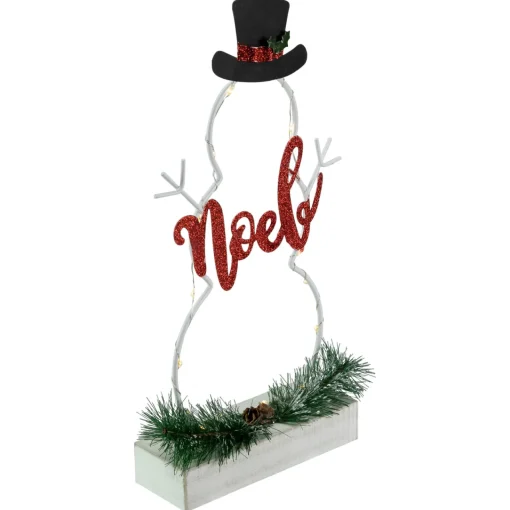 Sale LED Lighted Snowman Silhouette Christmas "Noel" Sign - 12.75" Snowmen