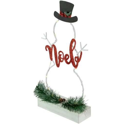Sale LED Lighted Snowman Silhouette Christmas "Noel" Sign - 12.75" Snowmen