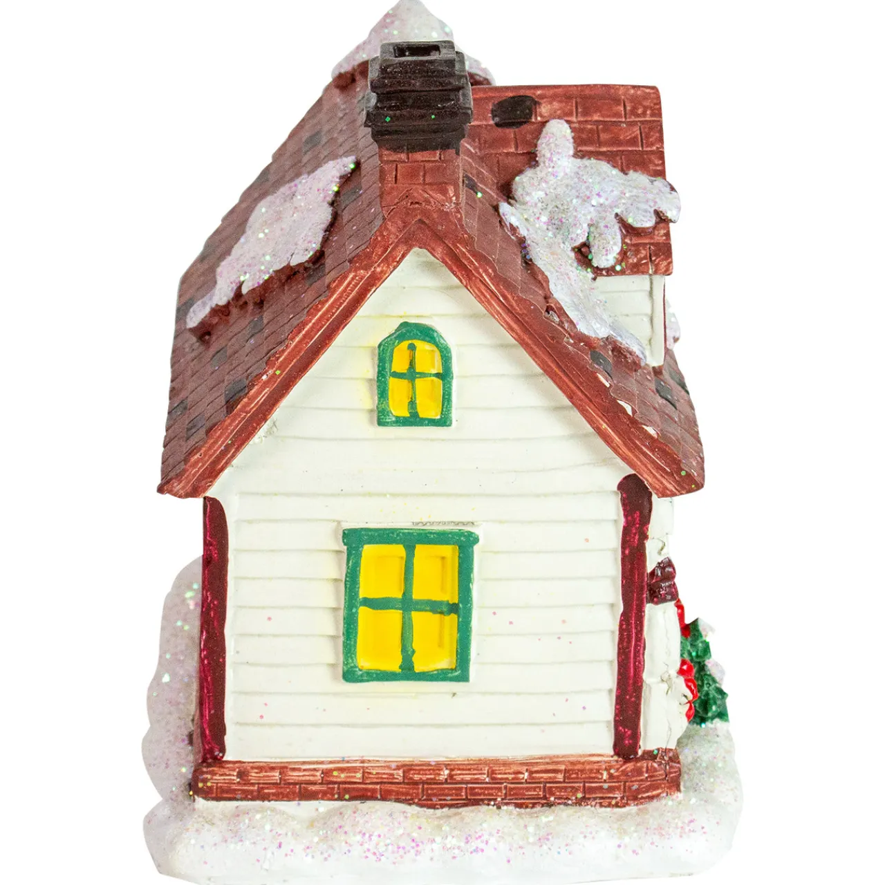 Online LED Lighted Snowy Cottage House Christmas Village Decoration - 6.5" Building Sets
