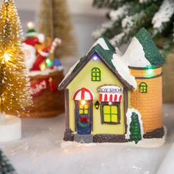 Outlet LED Lighted Snowy Toy Shop Christmas Village Display Piece - 5" Building Sets