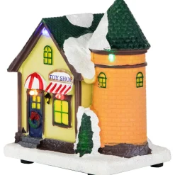 Outlet LED Lighted Snowy Toy Shop Christmas Village Display Piece - 5