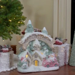 New LED Lighted Snowy Winter Village "Merry Christmas" Decoration - 16.5" Building Sets