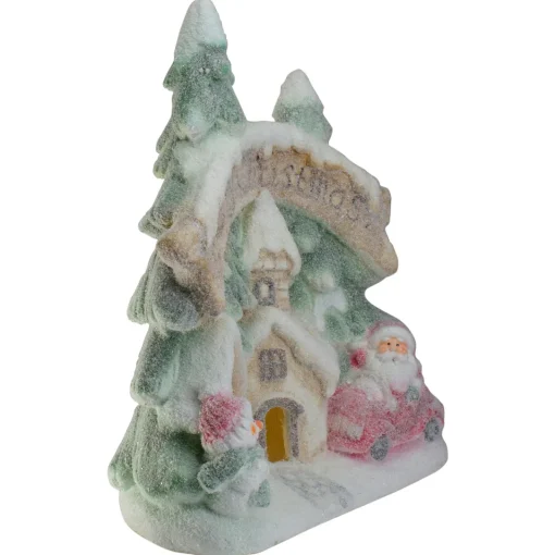 New LED Lighted Snowy Winter Village "Merry Christmas" Decoration - 16.5" Building Sets