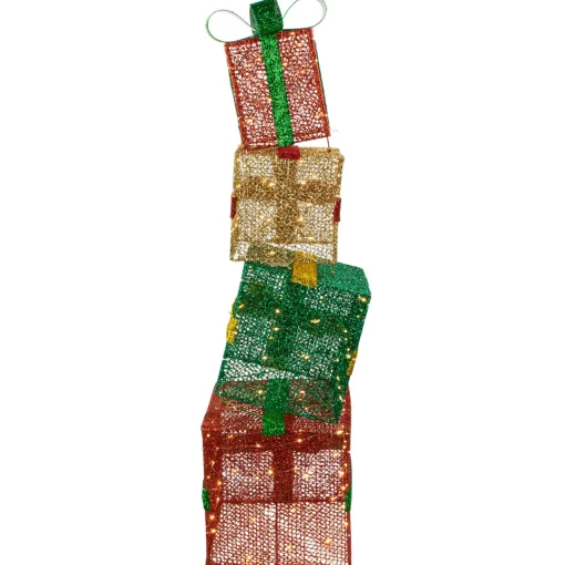 Outlet LED Lighted Stacked Christmas Gifts Outdoor Decoration - 53" - Warm White Gifts & Bows
