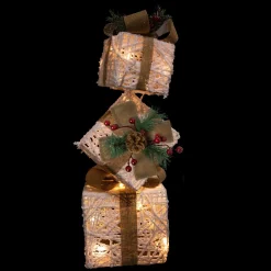 Best LED Lighted Stacked Gift Boxes Christmas Decoration - 25.25