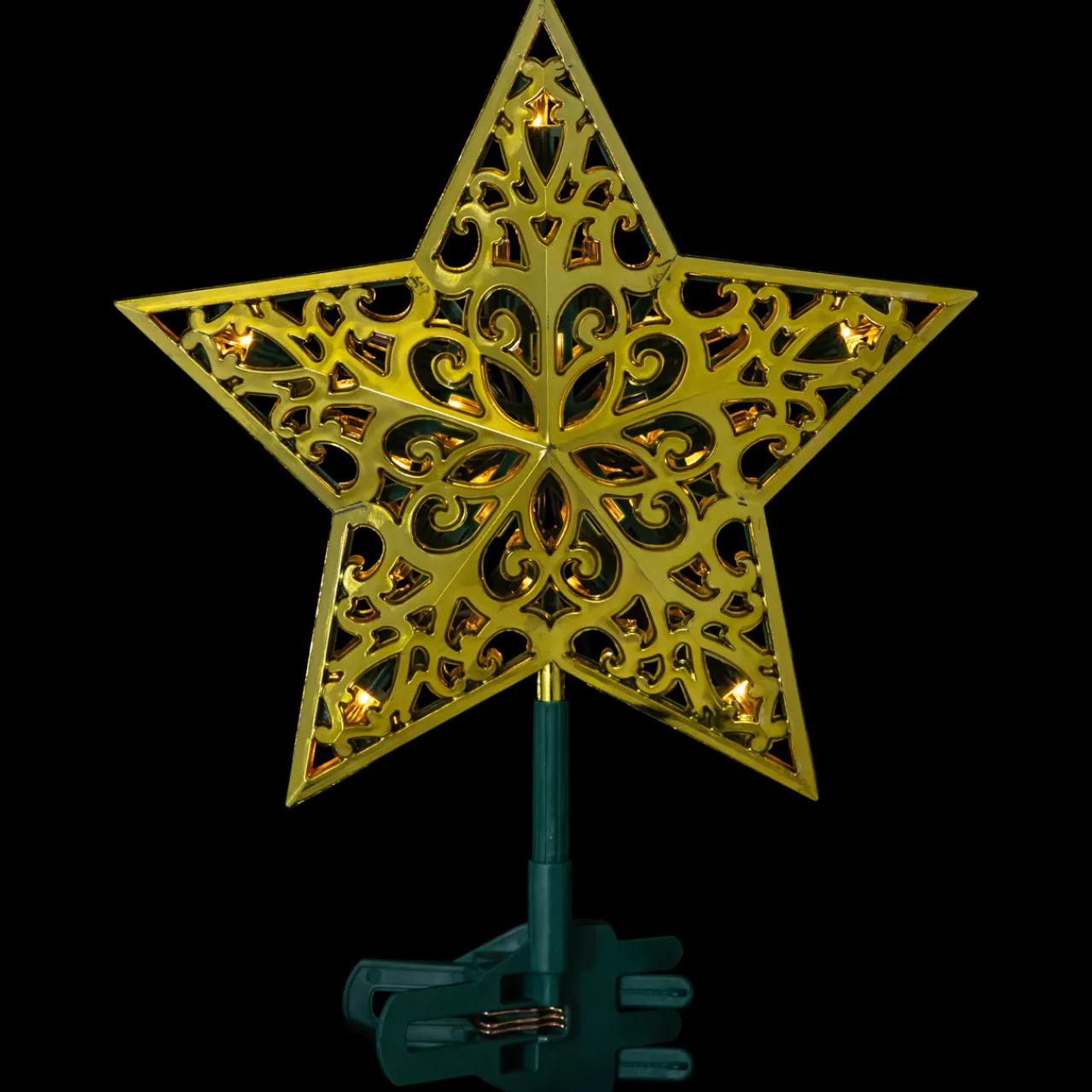 Discount LED Lighted Star Christmas Tree Topper - 9.5" - Gold Stars