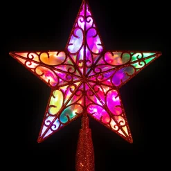 Discount LED Lighted Star Glittered Christmas Tree Topper - 11