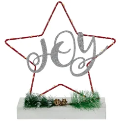 Outlet LED Lighted Star Silhouette Christmas "Joy" Sign - 11" Wall