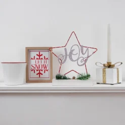Outlet LED Lighted Star Silhouette Christmas "Joy" Sign - 11" Wall