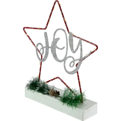 Outlet LED Lighted Star Silhouette Christmas "Joy" Sign - 11" Wall