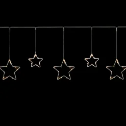 Outlet LED Lighted Stars Christmas Garland, 4ft, Warm White Lights Battery Operated